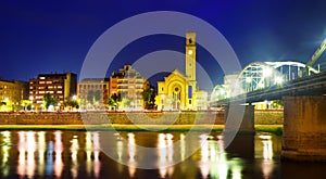 Evening view of Tortosa, Spain photo