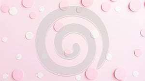 evenly pink polka dots background photo