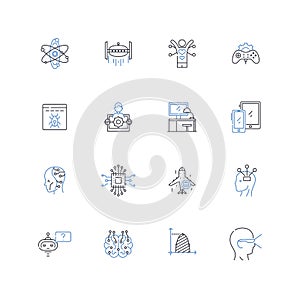 Event analysis line icons collection. Analysis, Data, Insights, Metrics, Trends, Observations, Patterns vector and