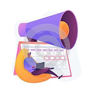 Event calendar notification vector concept metaphor
