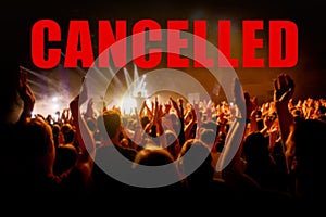 Event cancellation concept with a large number of viewers