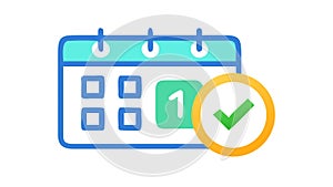 Event Day 1 Confirmed Calendar Icon, vector design Generative AI