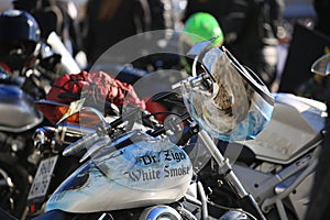 Helmet and motorcycle with airbrushing. Background image