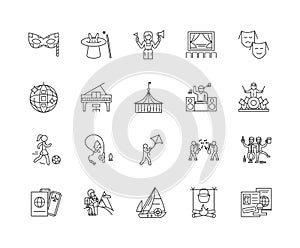 Event line icons, signs, vector set, outline illustration concept