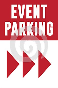 Event Parking Directional Sign | Vector Template for Concert and Festival Venues | 36` x 24` Standard Sandwich Board Signage