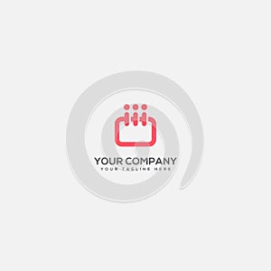 Daily and event planer logo, calender logo, people and event logo