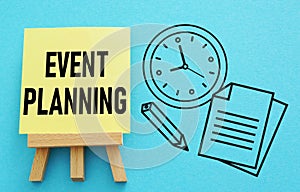 Event planning is shown using the text and picture of clock