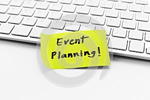 Event planning word on notepad