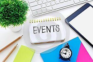 Event planning on working desk