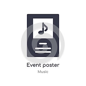 event poster outline icon. isolated line vector illustration from music collection. editable thin stroke event poster icon on