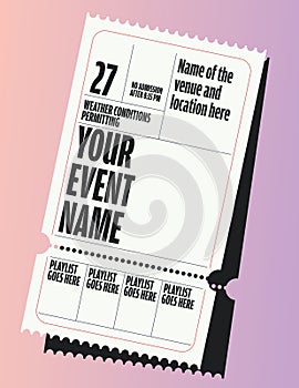 Event poster vector template. Retro, vintage leaflet layout. Editable print eps10 file.
