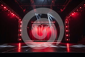Event stage light background with spotlight illuminated the stage for rock concert. Passionate performance event stage. Empty