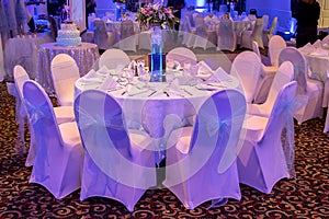 Event Tables With Cake in Background