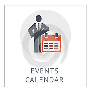 Events calendar Simpel Logo Icon Vector Ilustration photo