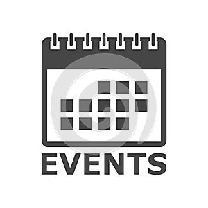 Events icon calendar icon, simple vector icon