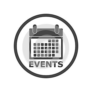 Events icon calendar icon, simple vector icon