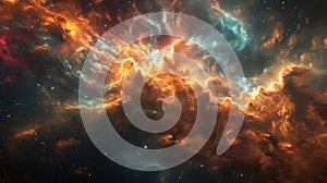 An everchanging cloud of cosmic dust creating a celestial canvas of swirling shapes and colors photo