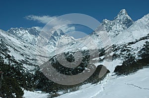 Everest and Ama Dablam mount