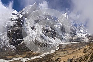 Everest base camp trek Cholatse peak and Pheriche valley