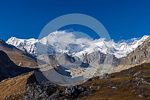 Everest base camp trek in Himalaya mountains