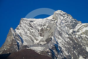 Everest base camp trekking in Nepal mountains, EBC trek landscapes and views of Himalayas