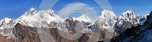 Everest, Lhotse and Makalu, Nepal Himalayas mountains photo