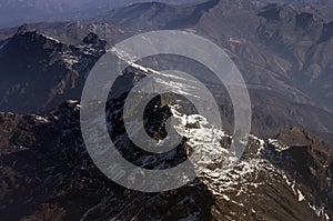 Everest Peak and Himalaya Everest mountain range panorama