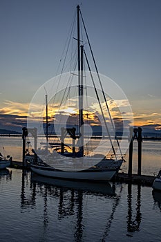 Public waterfront dock at Sunset