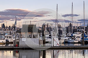 Public waterfront dock at Sunset