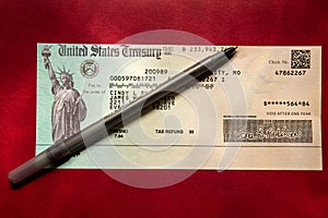 United States Treasury IRS Income Tax Refund Check