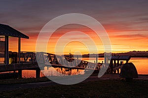 Everett Waterfront Dock at Sunset