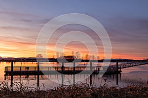 Everett Waterfront Dock at Sunset