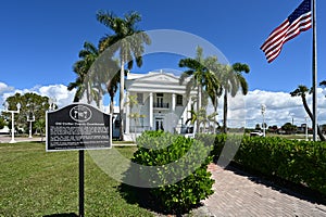 Everglades City Hall in Everglades City, Florida on sunny winter day.