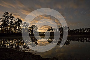 Everglades - Stars & Clouds in Long Pine Key Lake