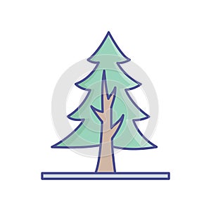 Evergreen tree   Line Style vector icon which can easily modify or edit