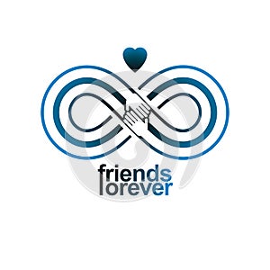 Everlasting Friendship, forever friends, creative vector symbol