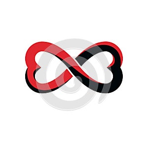 Everlasting Love concept, vector symbol created with infinity lo