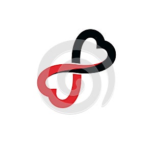 Everlasting Love concept, vector symbol created with infinity lo