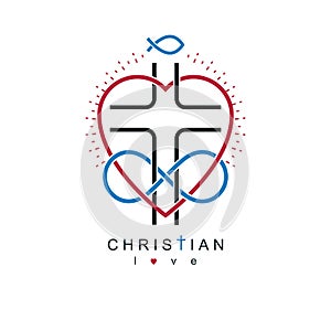 Everlasting Love of God vector creative symbol design combined w