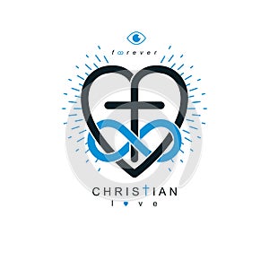 Everlasting Love of God vector creative symbol design combined w