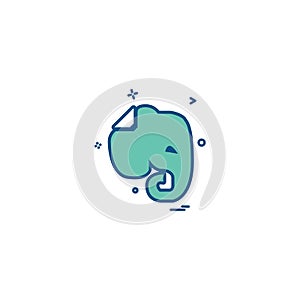 Evernote icon design vector