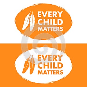 Every Child Matters. National Day of Truth and Reconciliation. Vector stock illustration.
