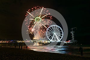 International fireworks festival beach at the beach of Scheveningen, Netherlands