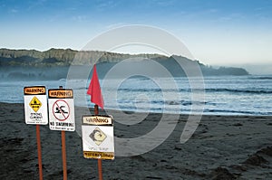 Every year inexperianced swimmers ignore warning signs regarding strong undertow.