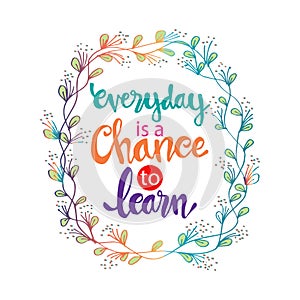 Everyday is a chance to learn.