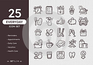 Everyday Doodle Icon Set