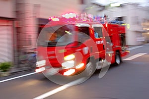 Everyday life in the city when an emergency vehicle is dispatched photo