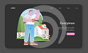 Everyman Archetype illustration. Friendly and