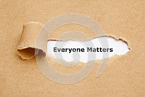 Everyone Matters Torn Paper Concept