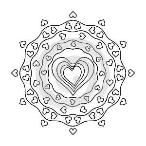 Everything is love circle vector mandala coloring book